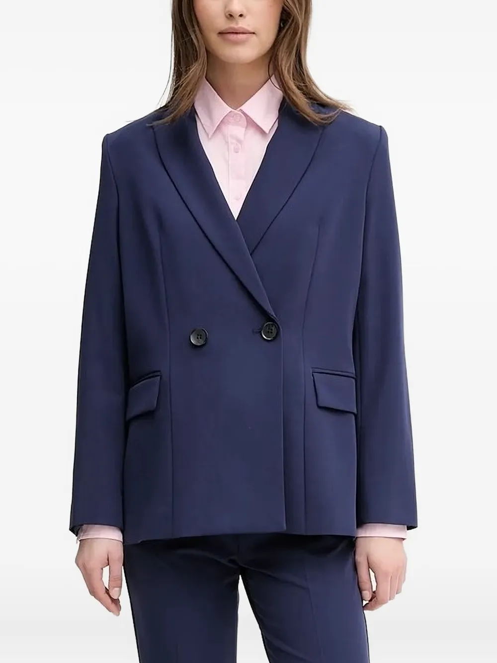 Sisley Paris Double-breasted Blazer In Blue