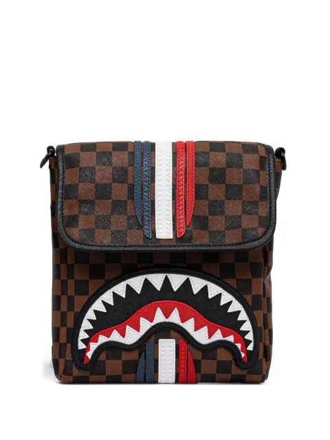 Sprayground checked-pattern messenger bag
