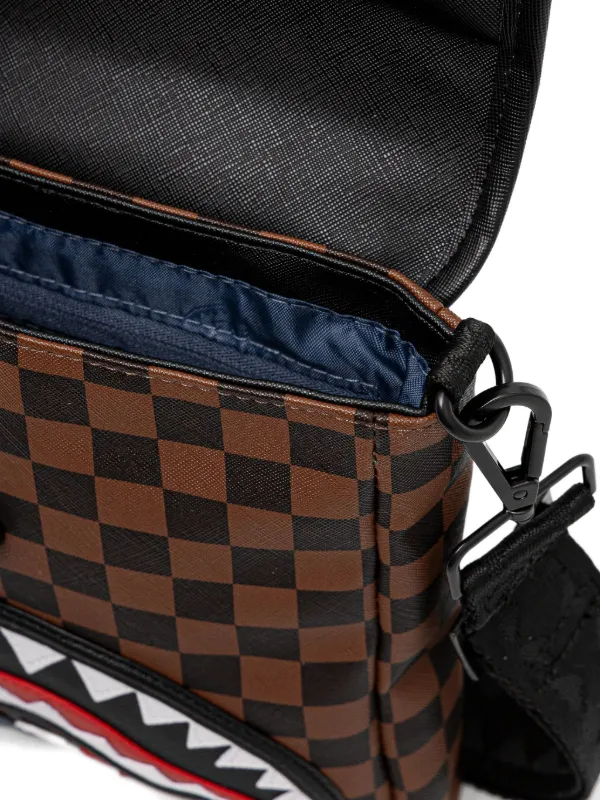 Sprayground checked-pattern Messenger Bag | Brown | FARFETCH
