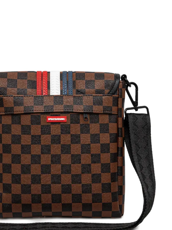 Sprayground checked-pattern Messenger Bag | Brown | FARFETCH