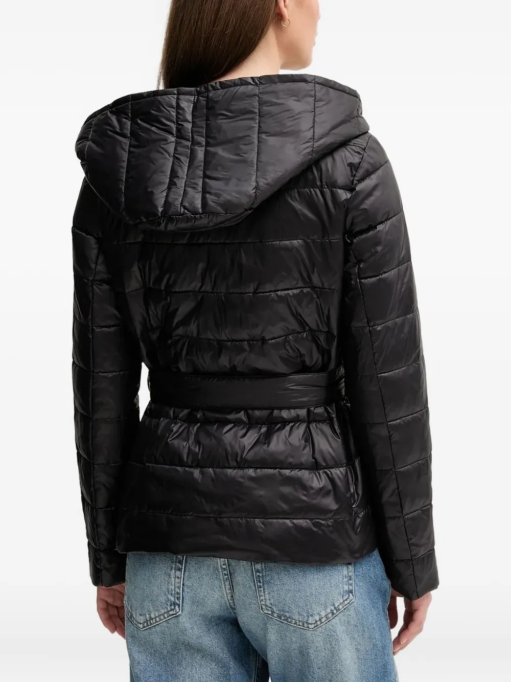 Sisley hooded belted puffer jacket | Down Jackets | Image 2