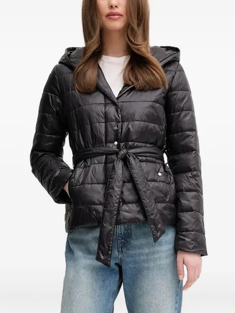Sisley hooded belted puffer jacket