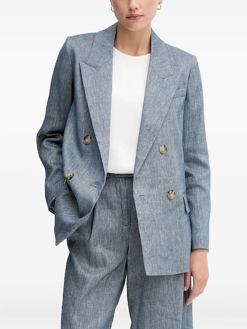 Sisley Blazer met dubbele rij knopen Blauw