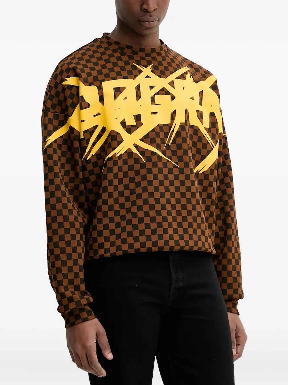 Sprayground check-pattern sweatshirt | Brown | Image 1