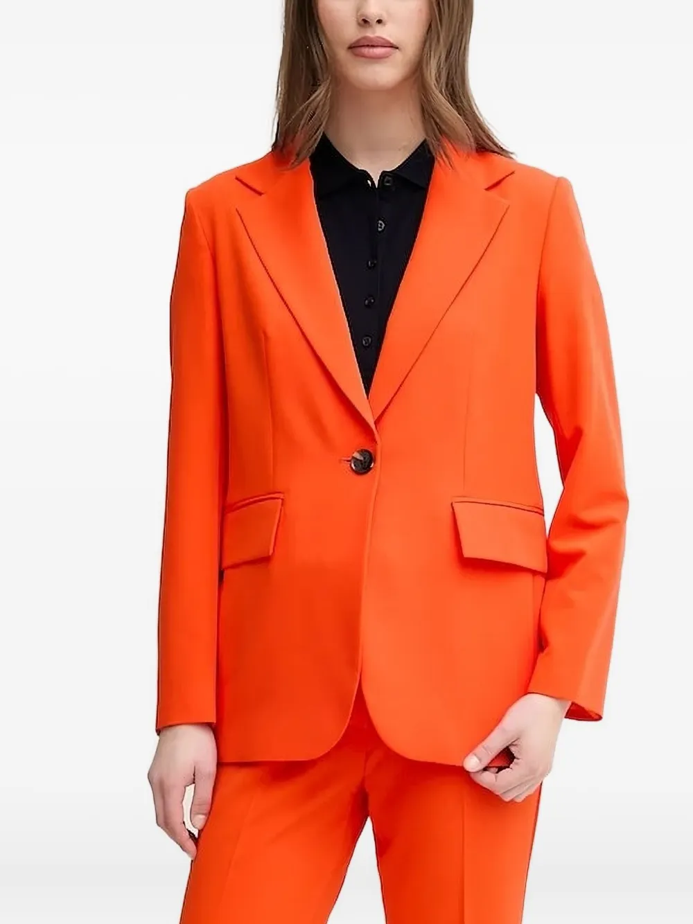Sisley Paris Single-button Blazer In Orange