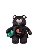 Sprayground large Unfinished Shark Teddy Bear check-pattern backpack - Black