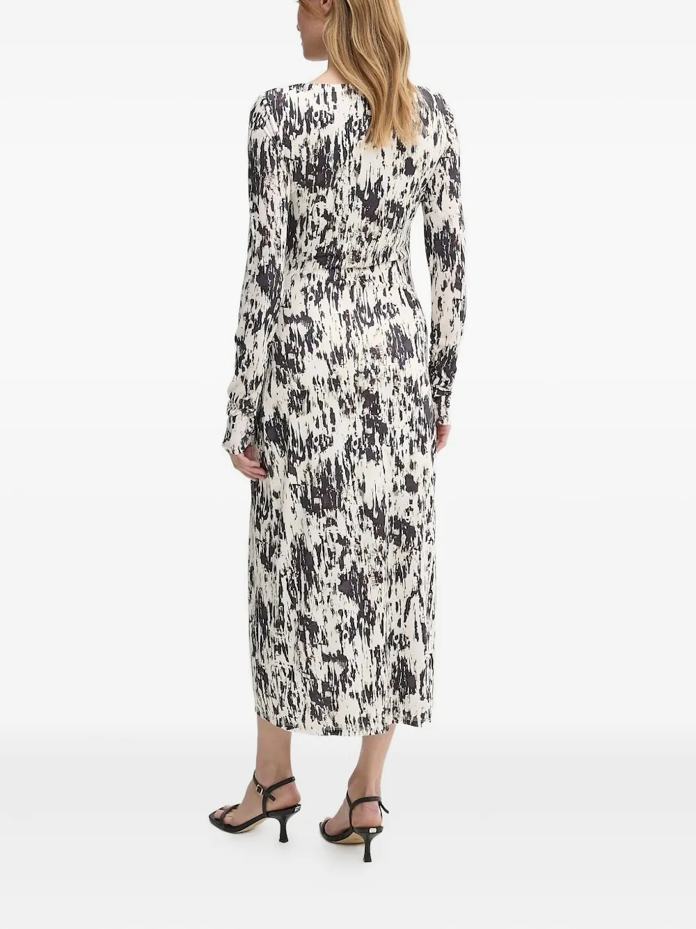 Sisley Midi-jurk met grafische print - 67K BEIGE
