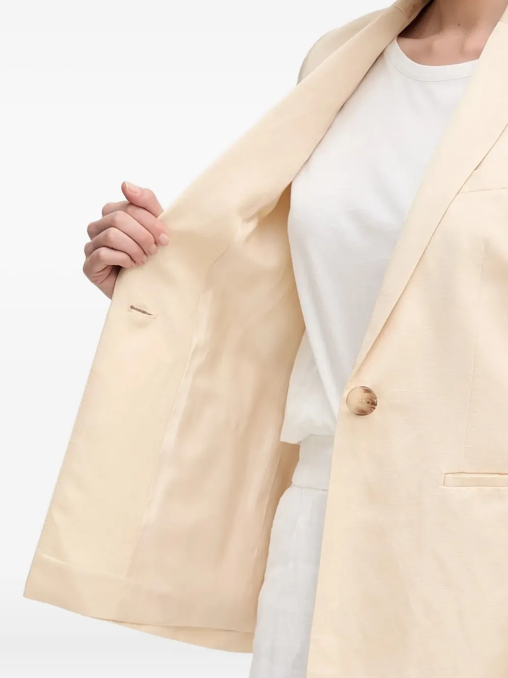 Sisley Paris Belted Notched-lapel Blazer In Neutral
