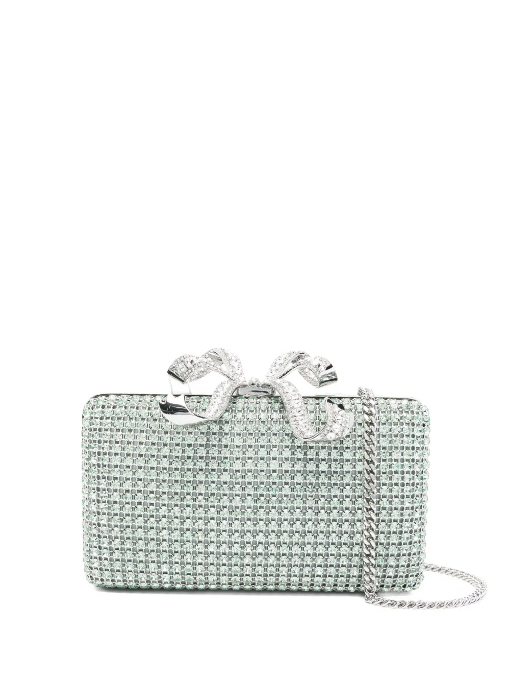 Self-Portrait Clutch verfraaid met kristallen Groen