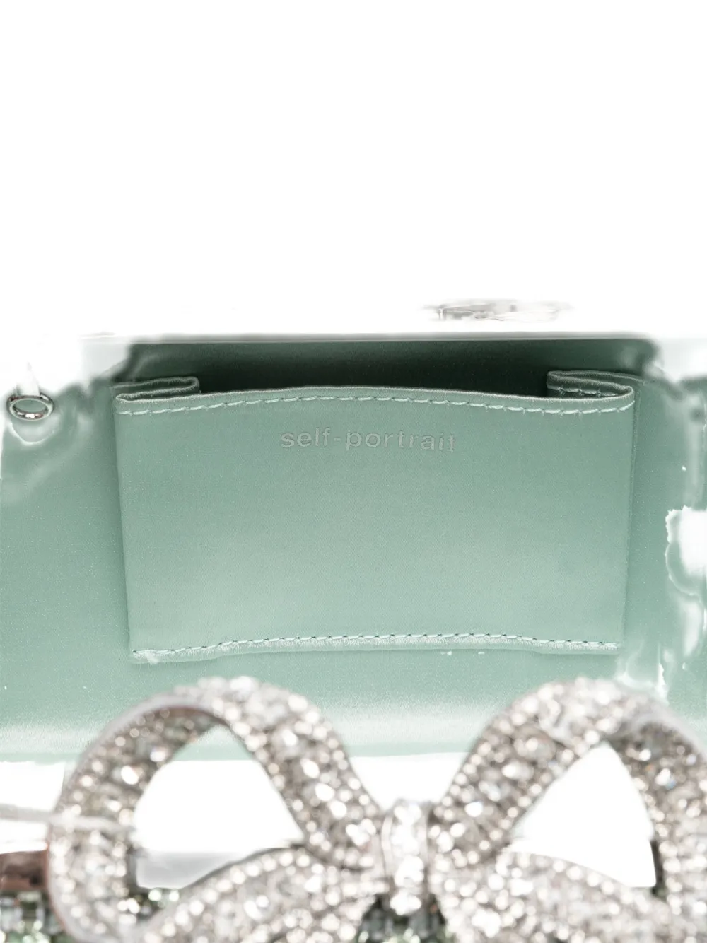 Self-Portrait Clutch verfraaid met kristallen Groen