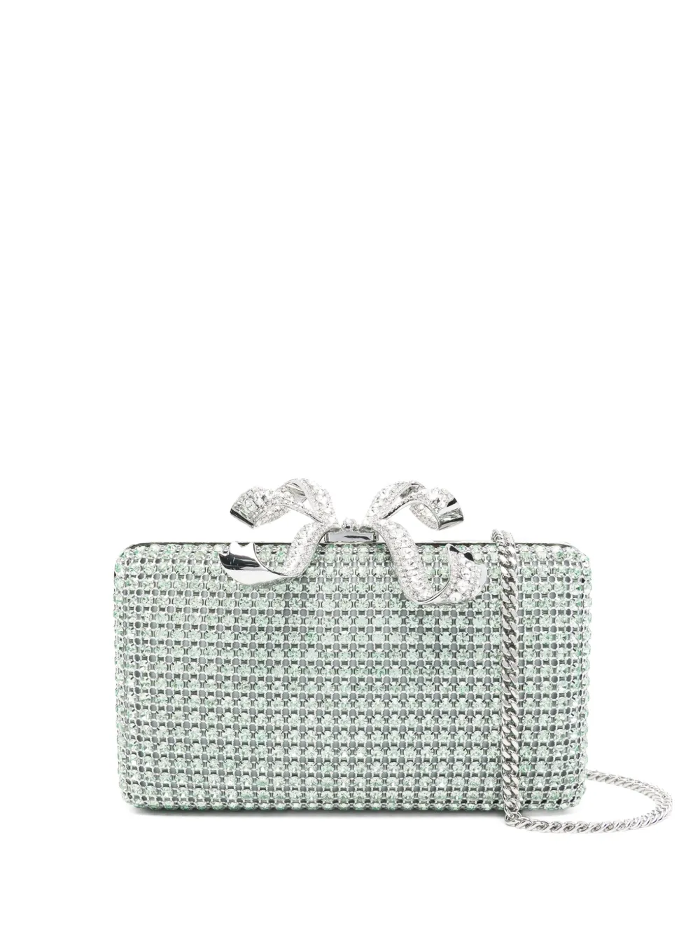 Self-Portrait Clutch verfraaid met kristallen Groen
