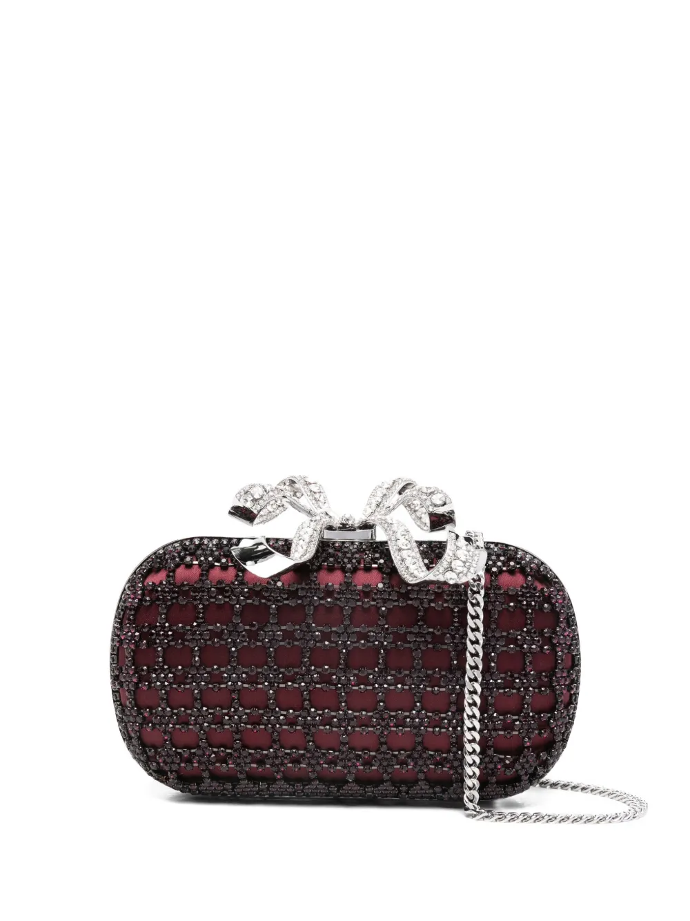 Self-Portrait Clutch verfraaid met kristallen Rood