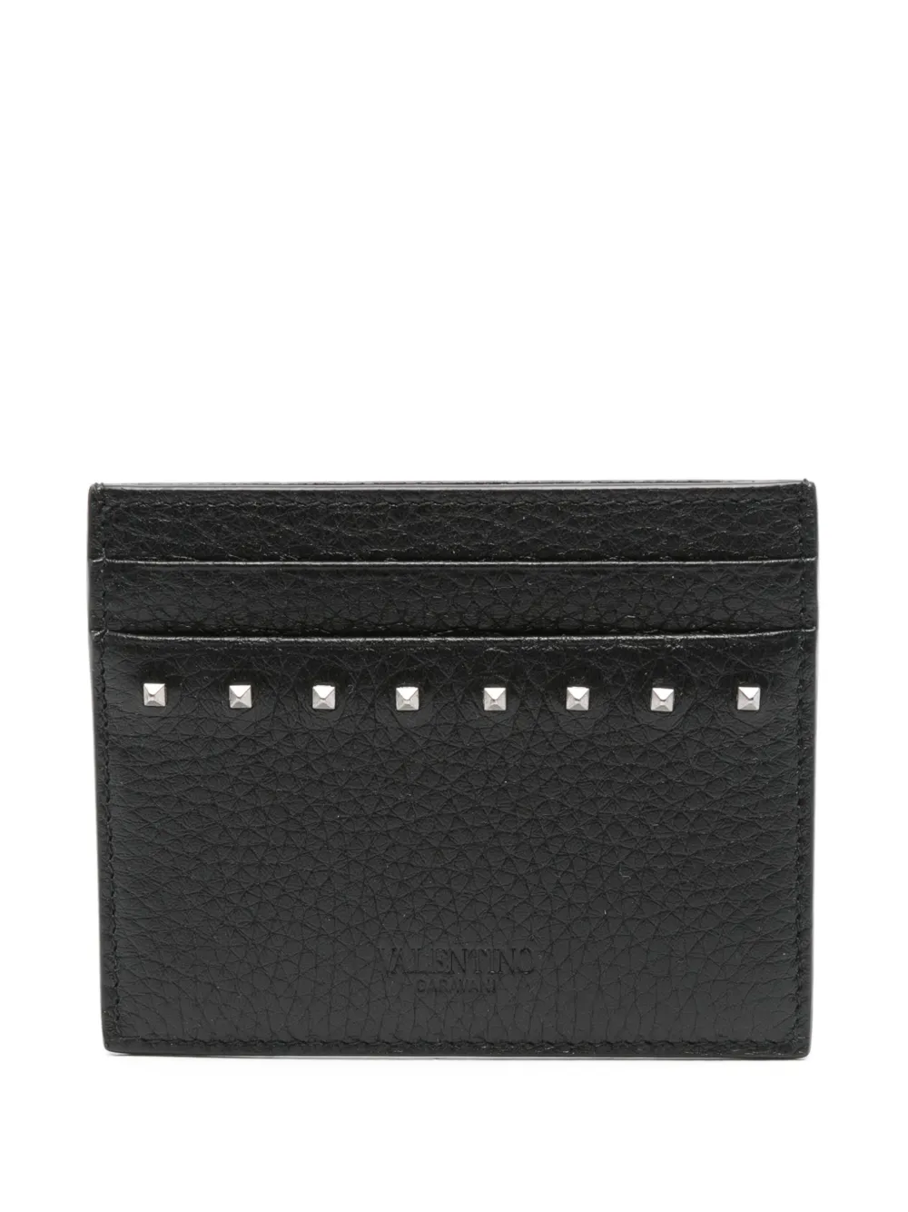 Valentino Garavani Rockstud leren pasjeshouder Zwart