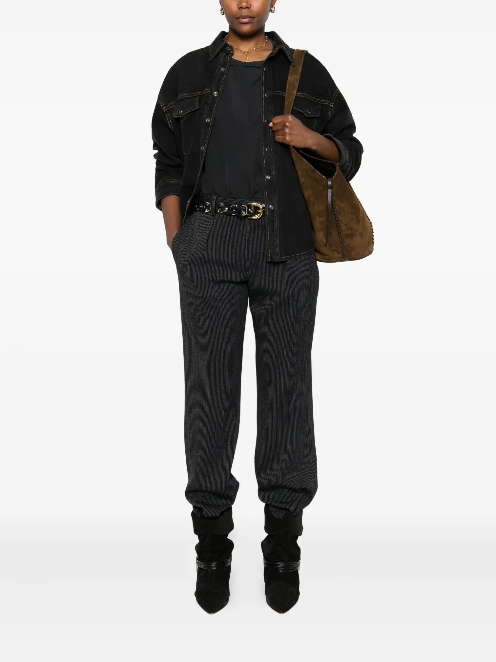 ISABEL MARANT pinstripe pleated trousers | Straight-Leg Pants | Image 2
