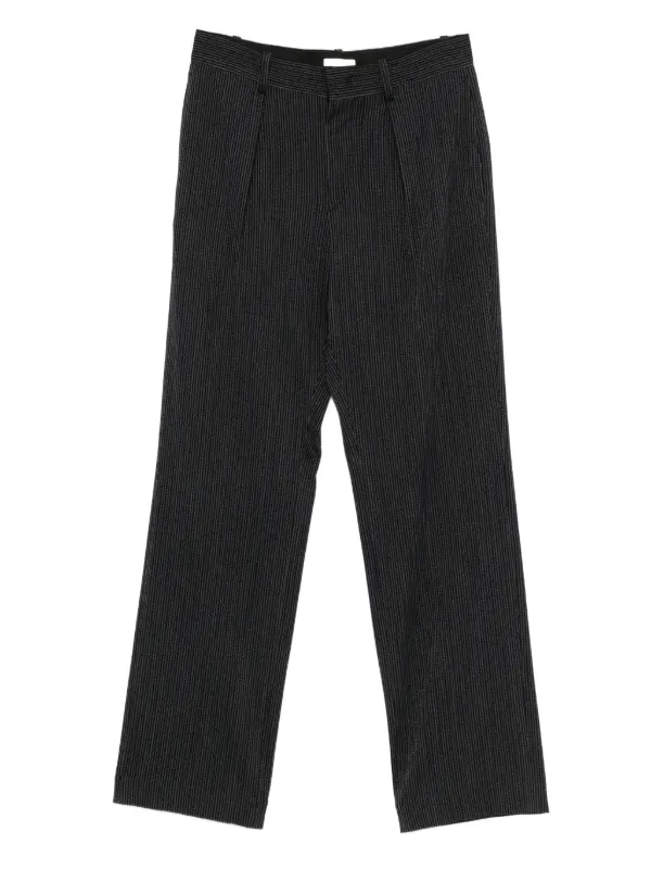 Isabel Marant Pinstripe Pleated Trousers in Black
