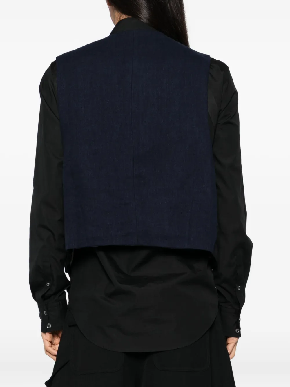 Ziggy Chen Gestreept gilet Zwart