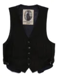 Ziggy Chen striped waistcoat - Black