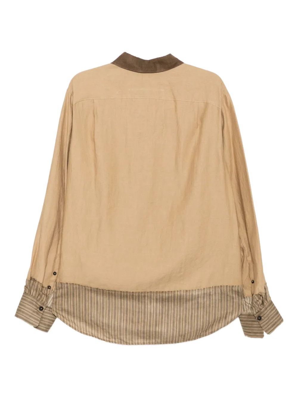 Ziggy Chen Gestreept overhemd Bruin