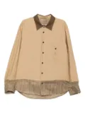 Ziggy Chen striped shirt - Brown
