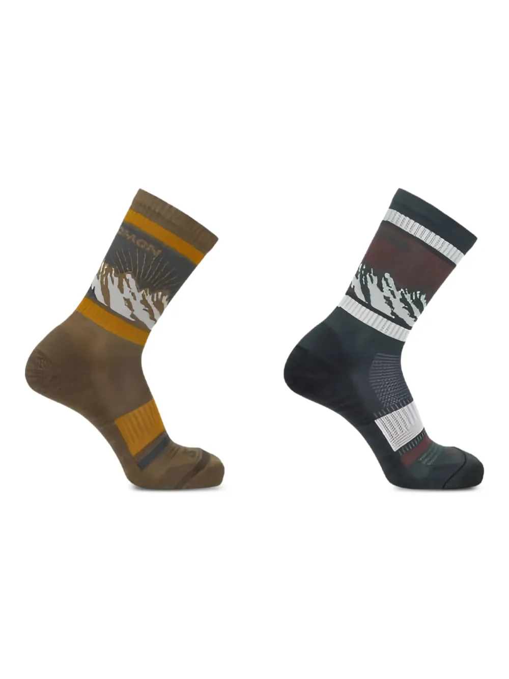 Salomon Mountain-pattern Socks In Green