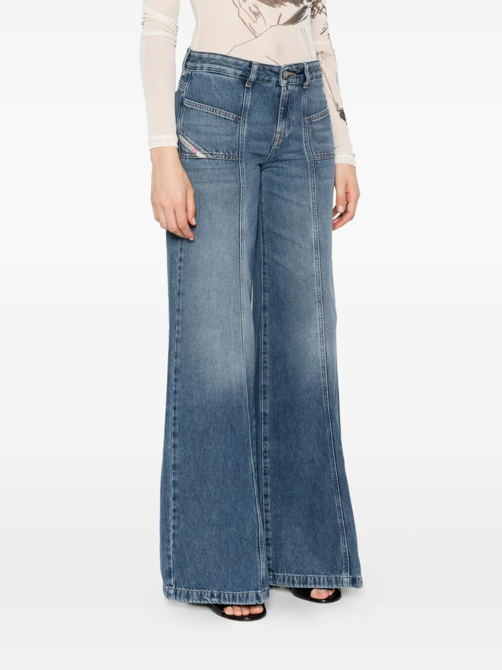 Diesel D-Akii jeans met vlakken Blauw