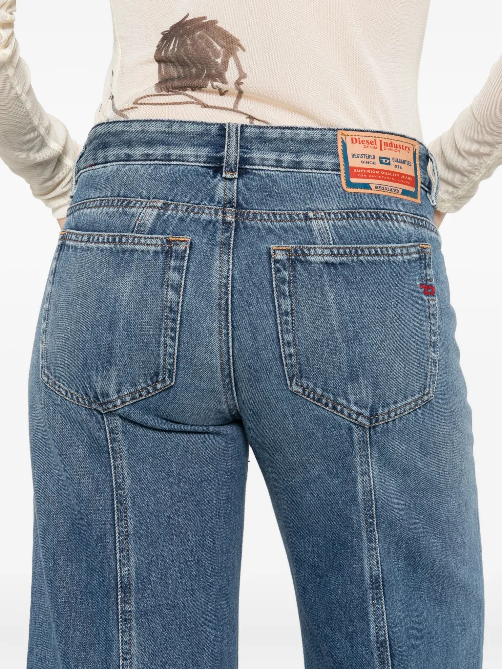 Diesel D-Akii jeans met vlakken Blauw