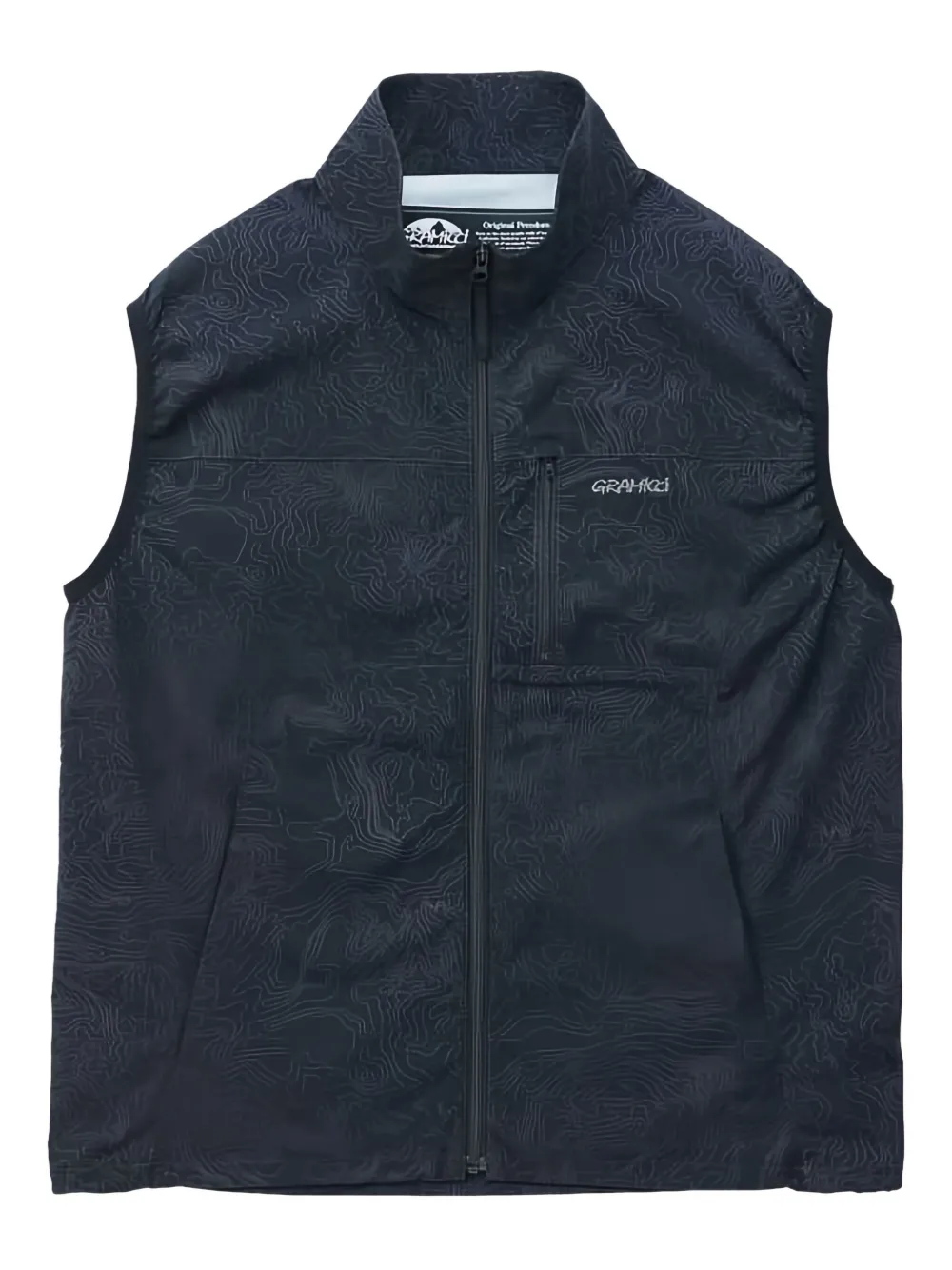 Gramicci topographic-print zip gilet | Blue | Image 1