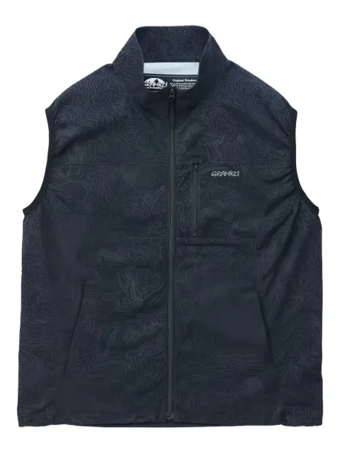 Gramicci topographic-print zip gilet