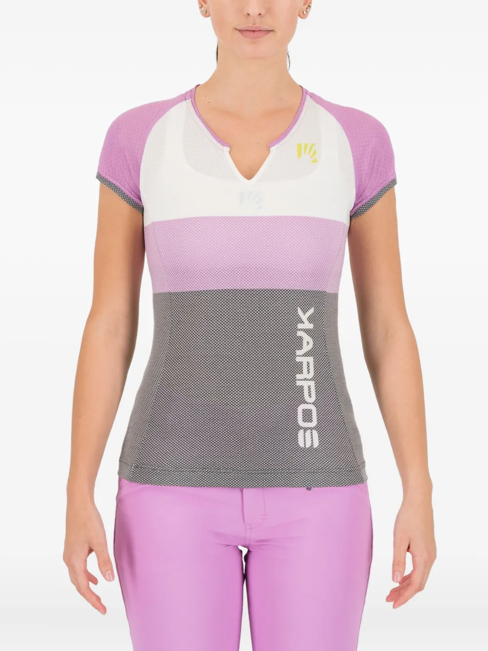 KARPOS Sport-T-Shirt mit V-Ausschnitt - Grau
