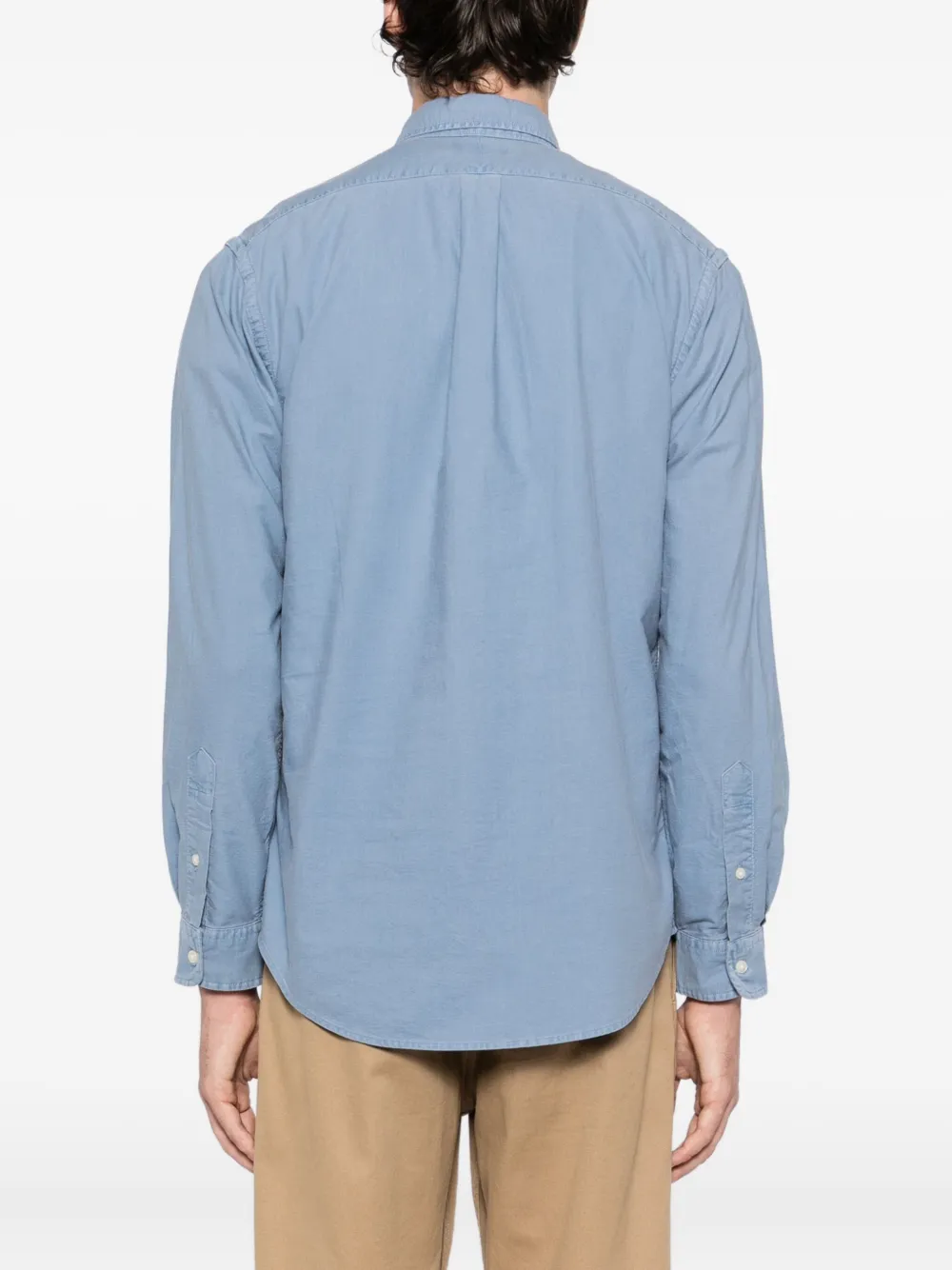 Polo Ralph Lauren Katoenen overhemd met geborduurd logo Blauw