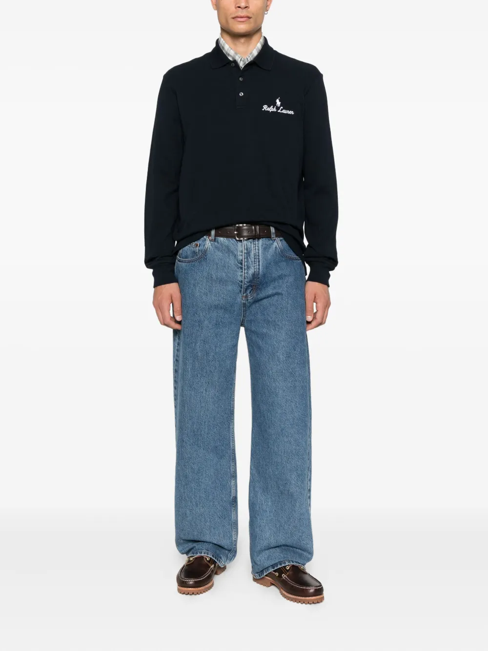 Polo Ralph Lauren Poloshirt met logodetail en lange mouwen Zwart