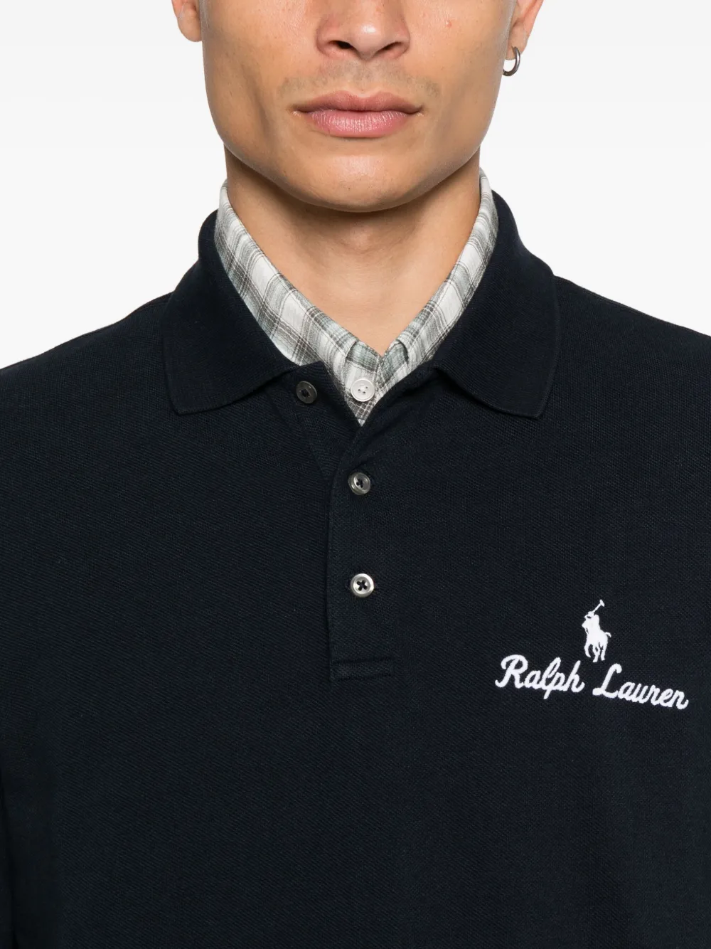 Polo Ralph Lauren Poloshirt met logodetail en lange mouwen Zwart