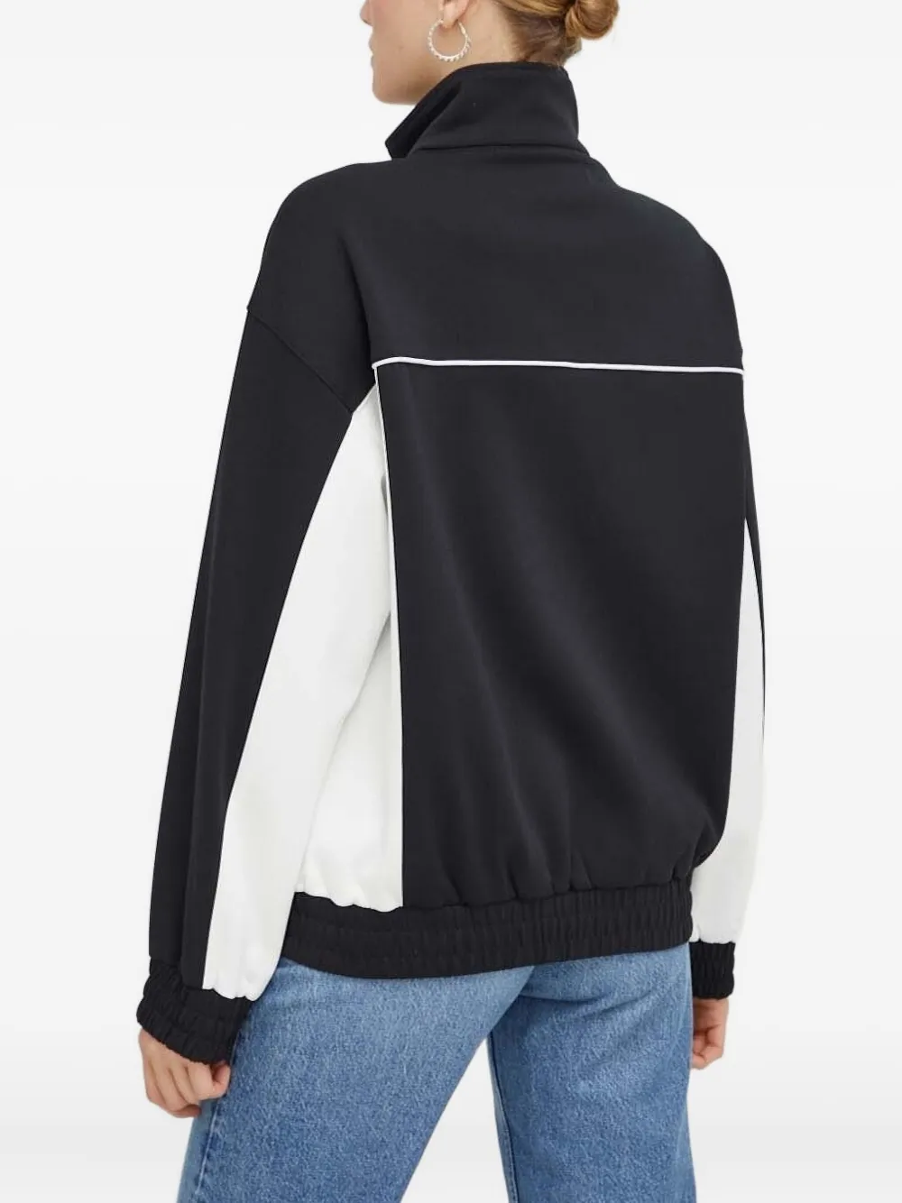 Miss Sixty Colour-block Zip-up Sweatshirt In Black