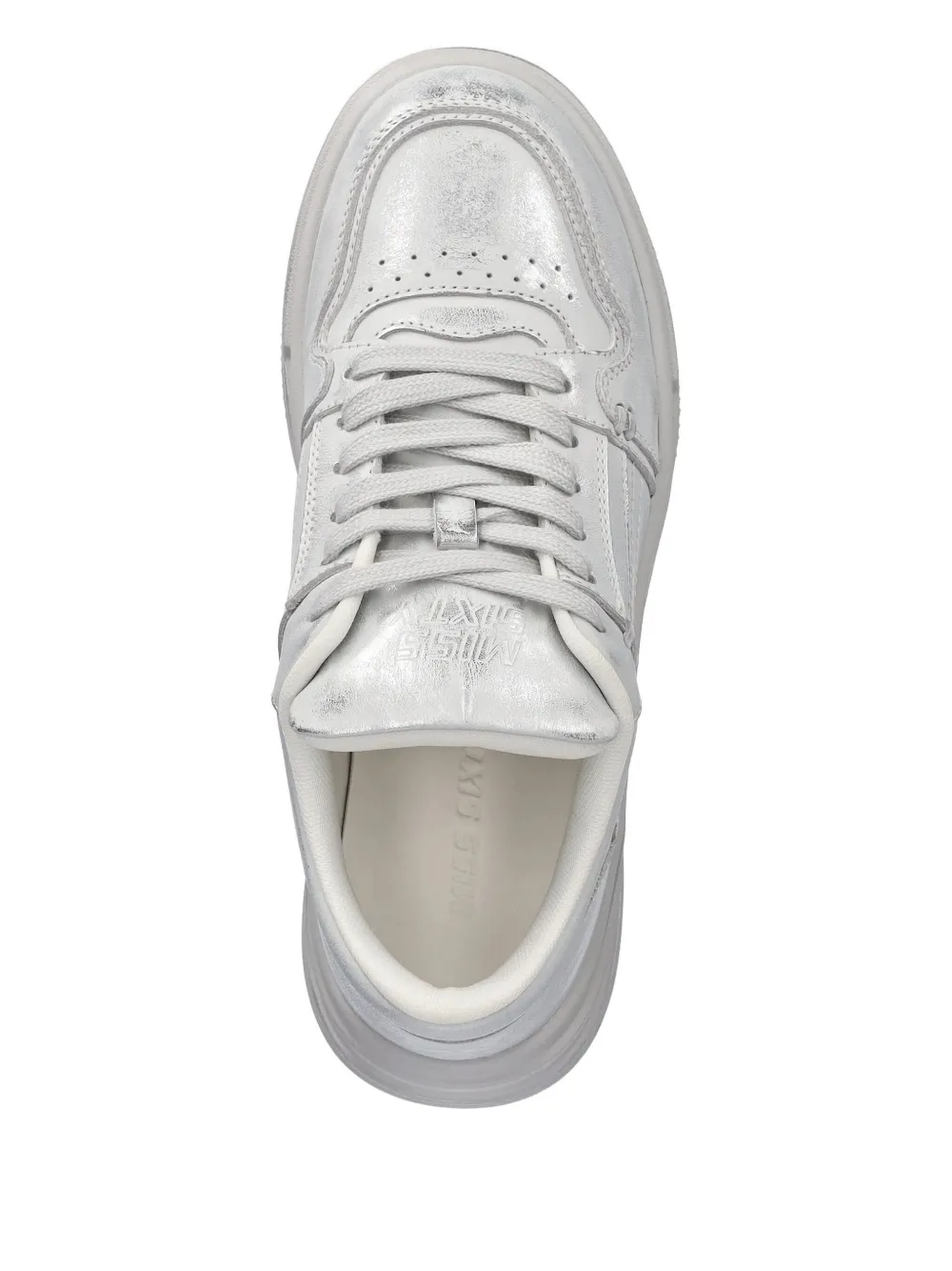 Miss Sixty Leather Platform Sneakers In Gray