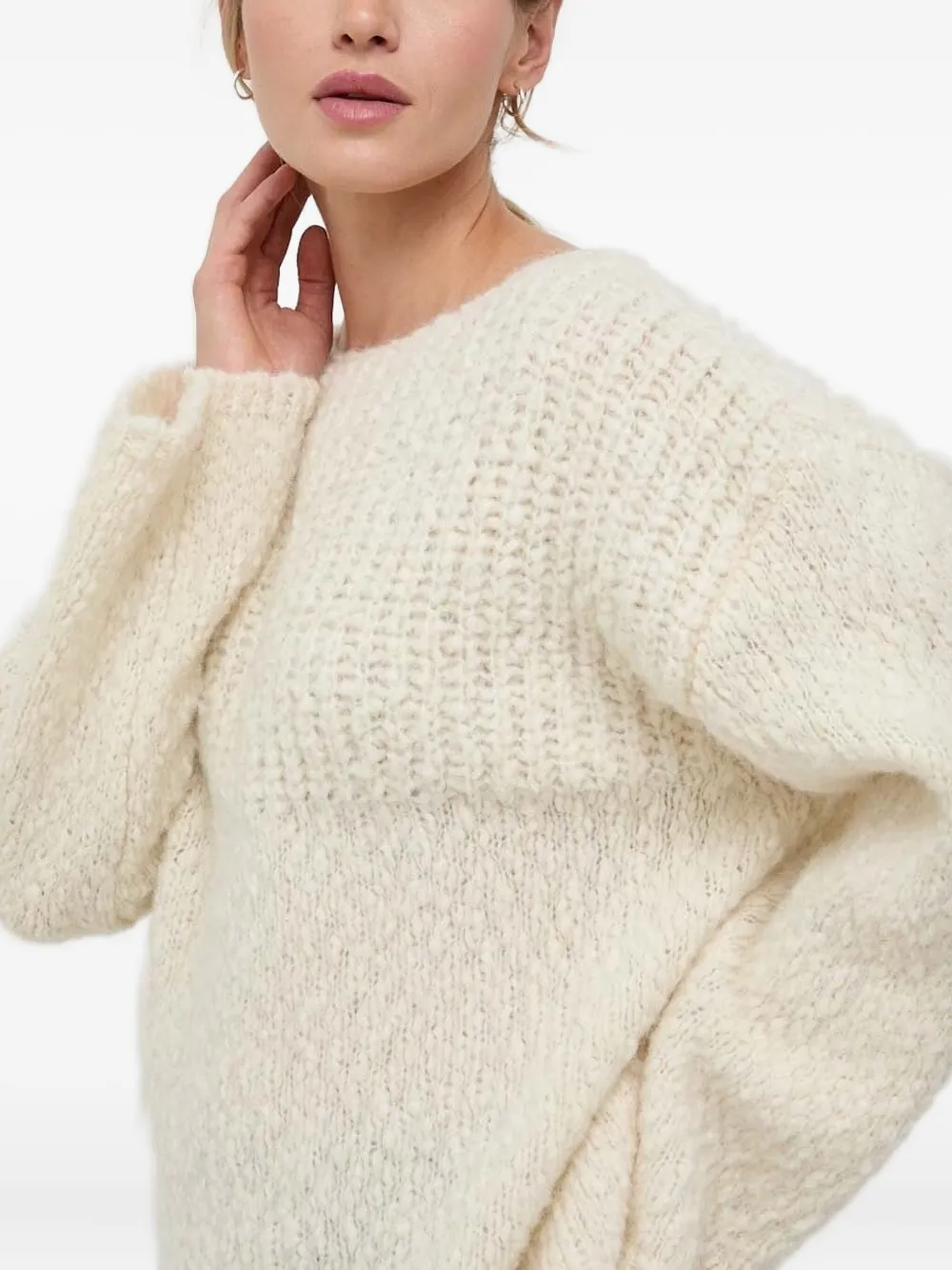 Lovechild Wide-sleeve Wool Sweater In Black