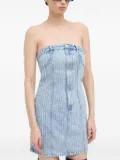 Miss Sixty pearl-embellished denim mini dress - Blue