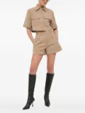 Miss Sixty logo-embroidered cropped shirt - Neutrals