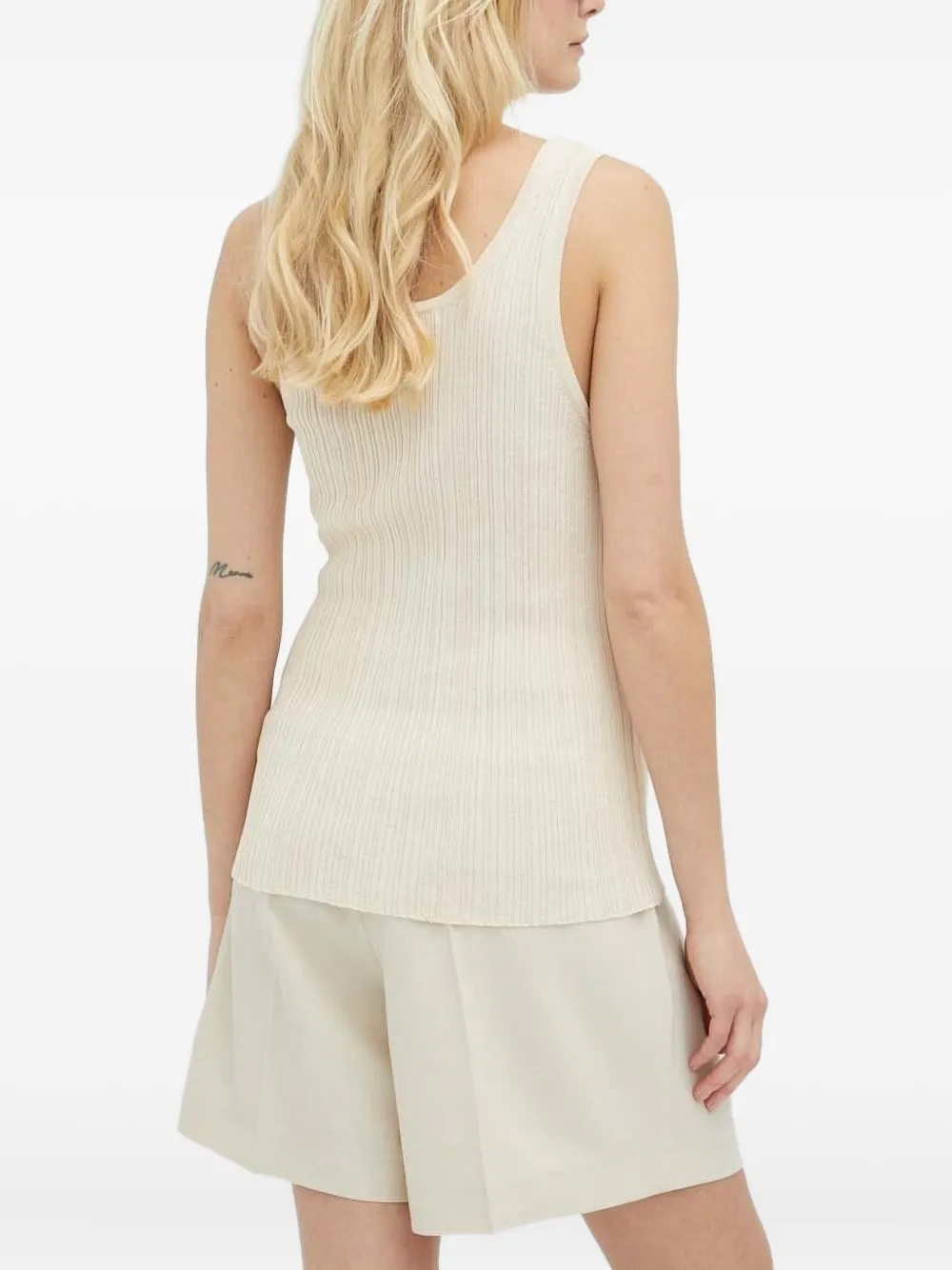 Lovechild Ribbed Scoop-neck Top In Brown