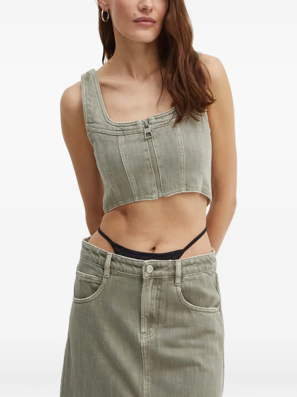 Miss Sixty zip cropped top - Grigio