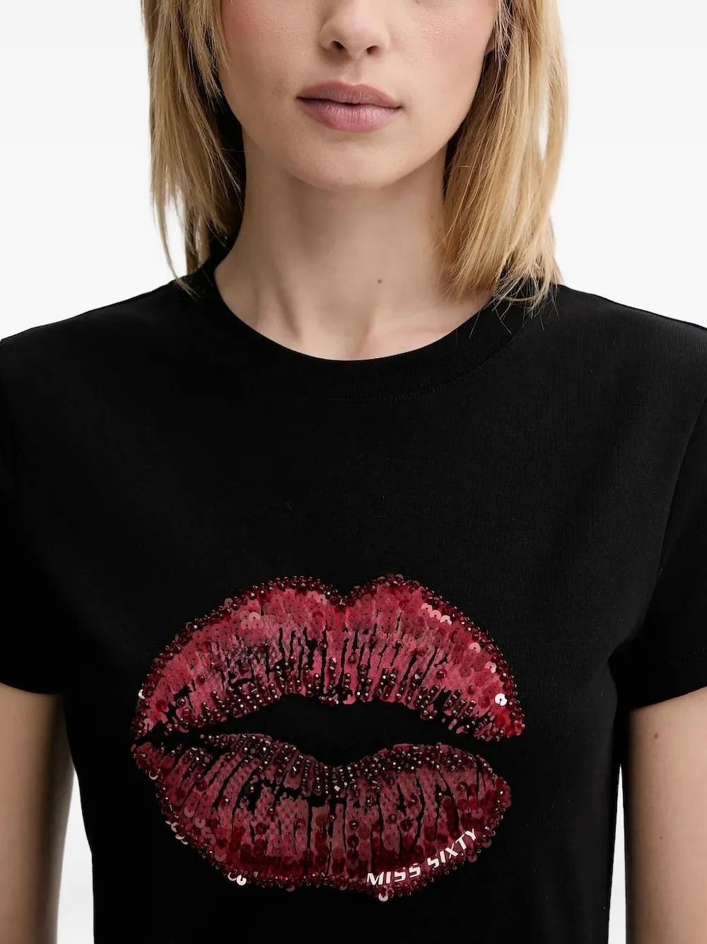 Miss Sixty T-shirt met pailletten Zwart