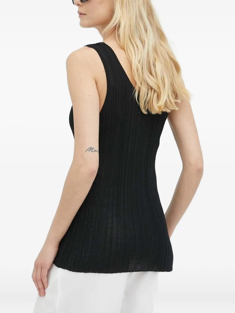 lovechild Tanktop met diepe ronde hals Zwart
