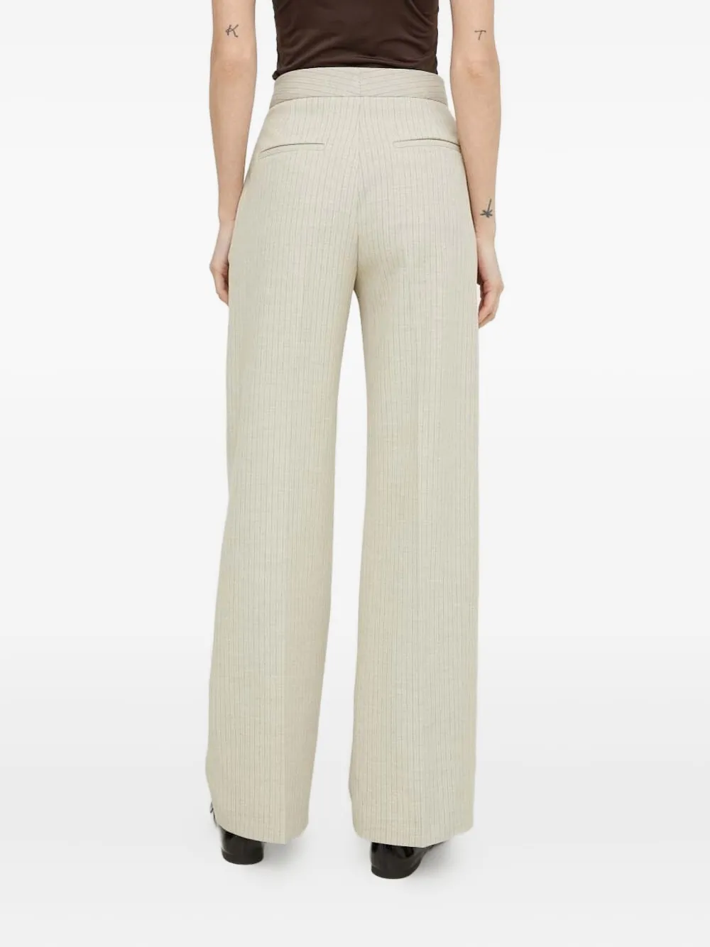 lovechild Broek met wijde pijpen Beige