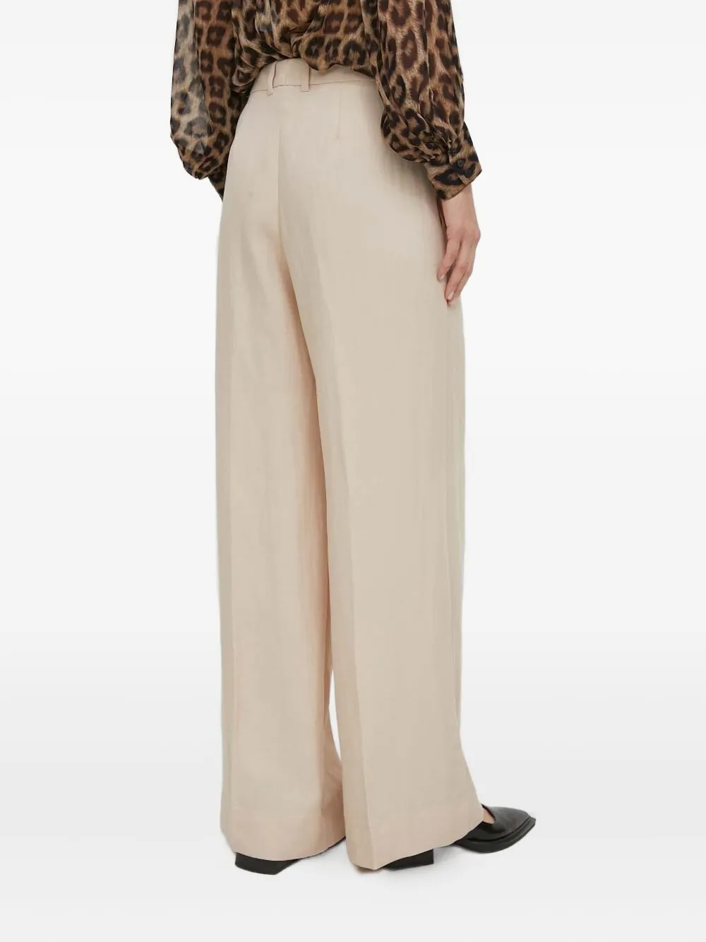 Lovechild Plooibroek met wijde pijpen - Beige