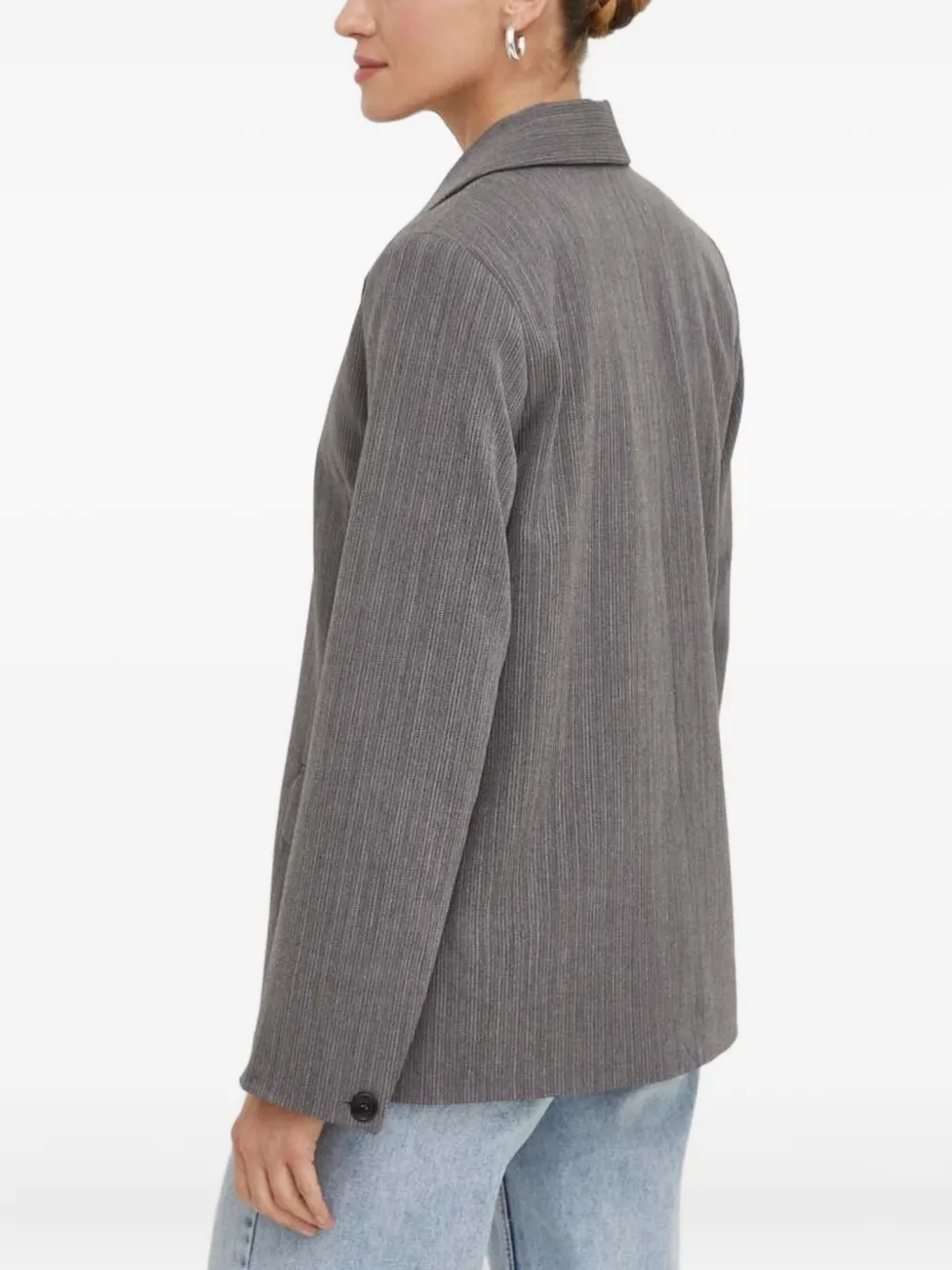 Lovechild Pinstripe Three-button Blazer In Gold