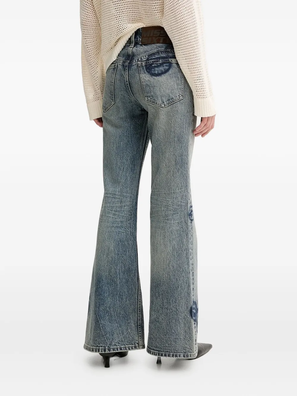 Miss Sixty Verfraaide flared jeans - Blauw