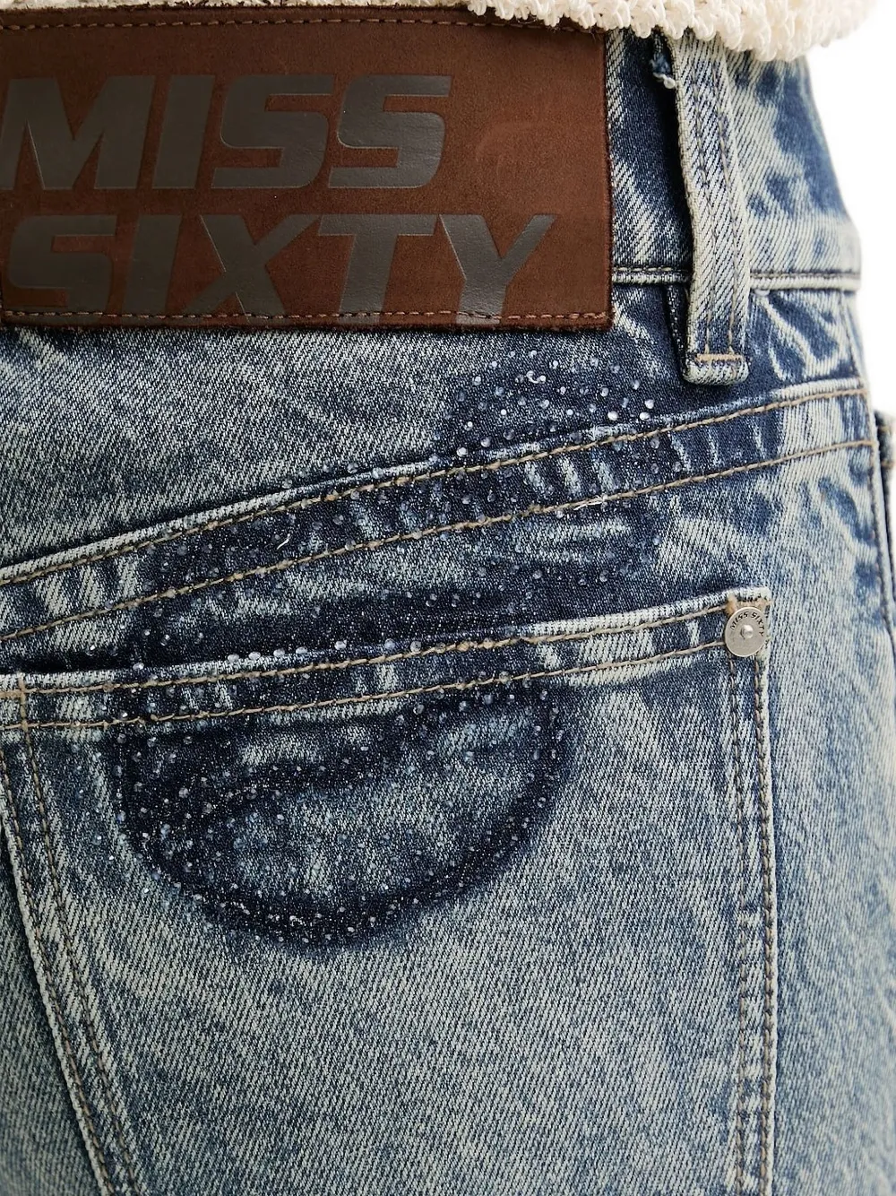 Miss Sixty Verfraaide flared jeans Blauw