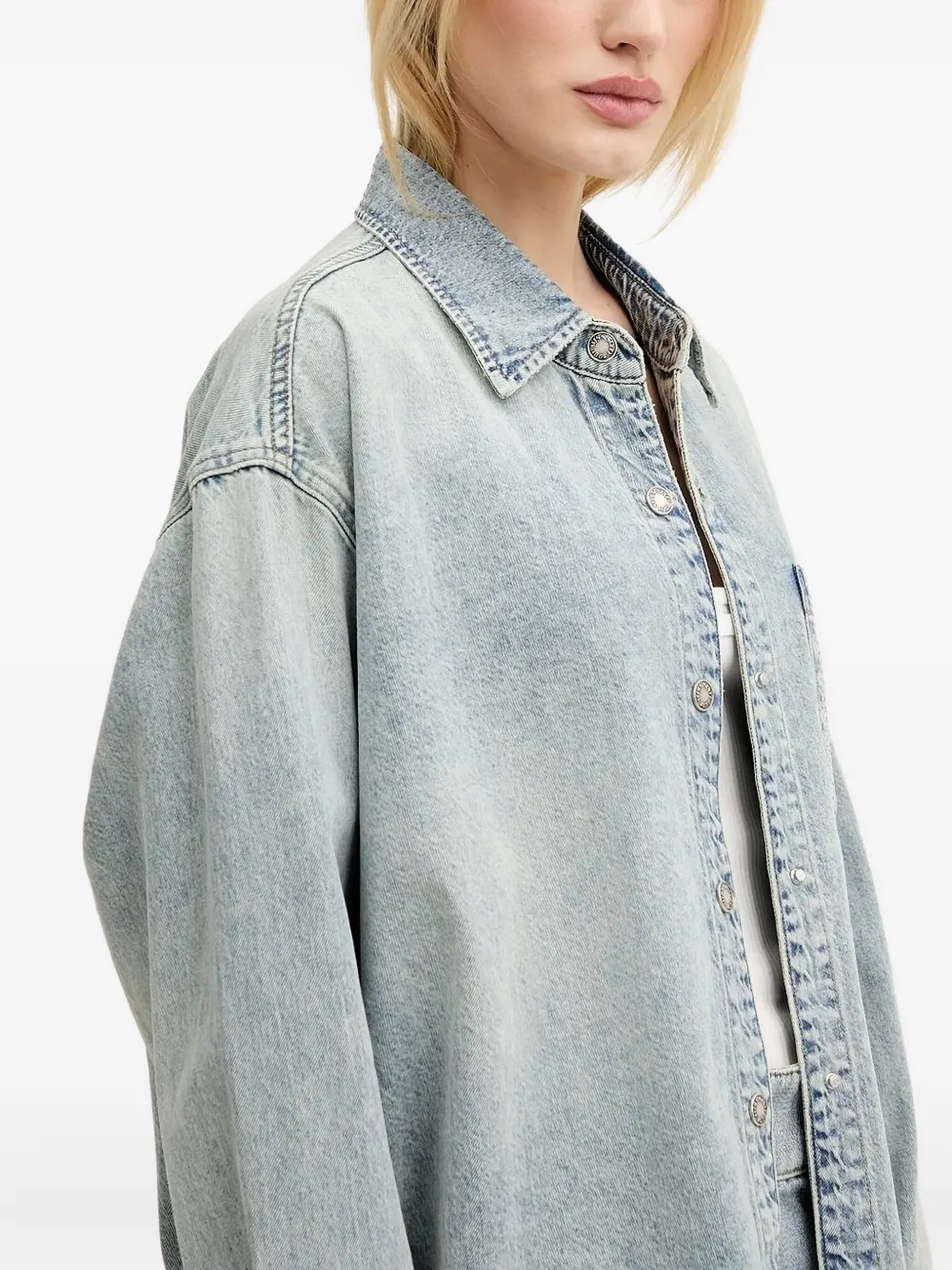 Miss Sixty Spijkershirt met knoopsluiting Blauw