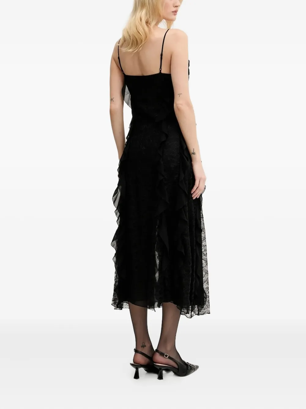 Miss Sixty Midi-jurk met ruches Zwart