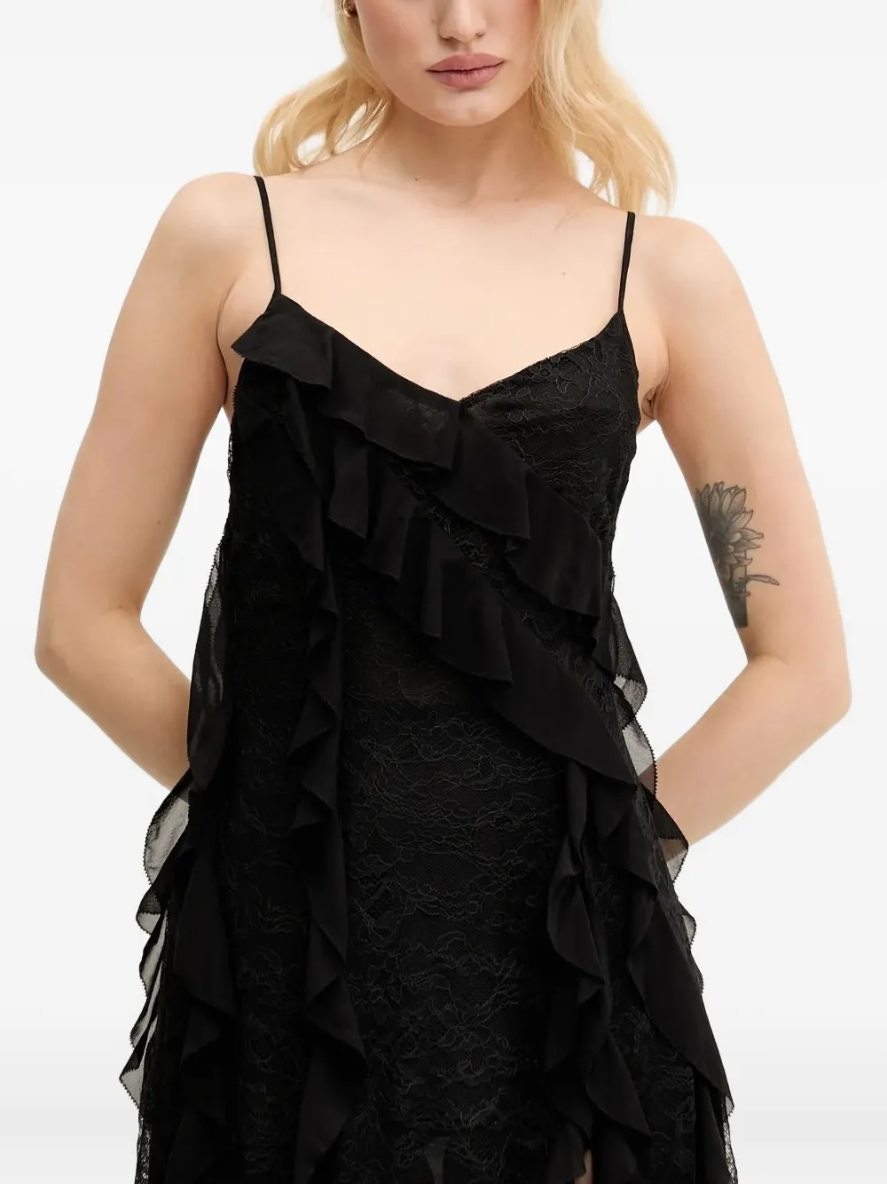 Miss Sixty Midi-jurk met ruches Zwart