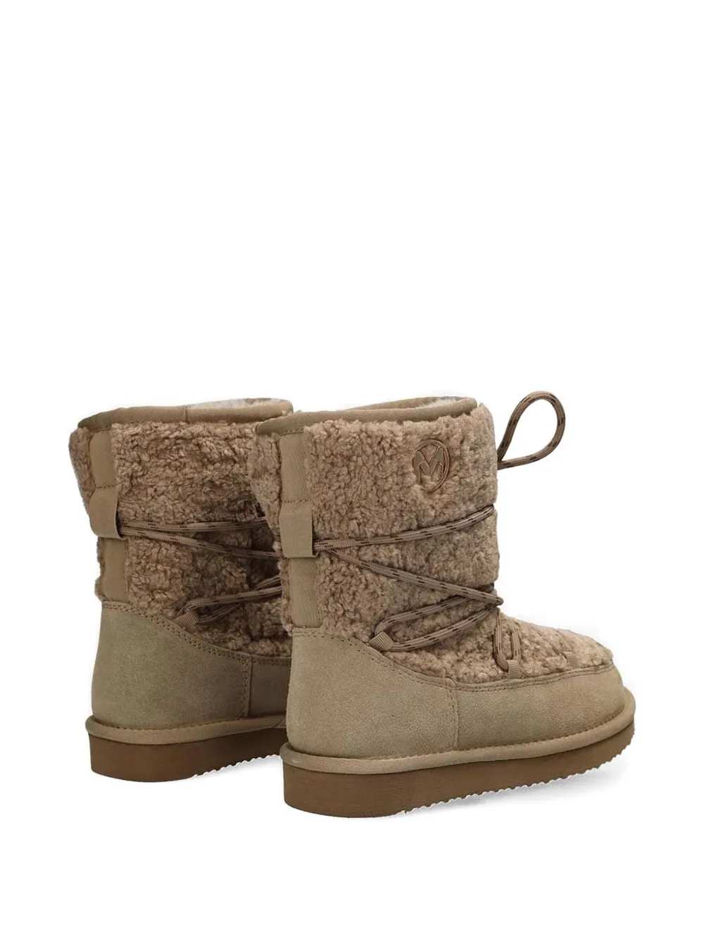 Mexx Lace-up Teddy Boots In Brown